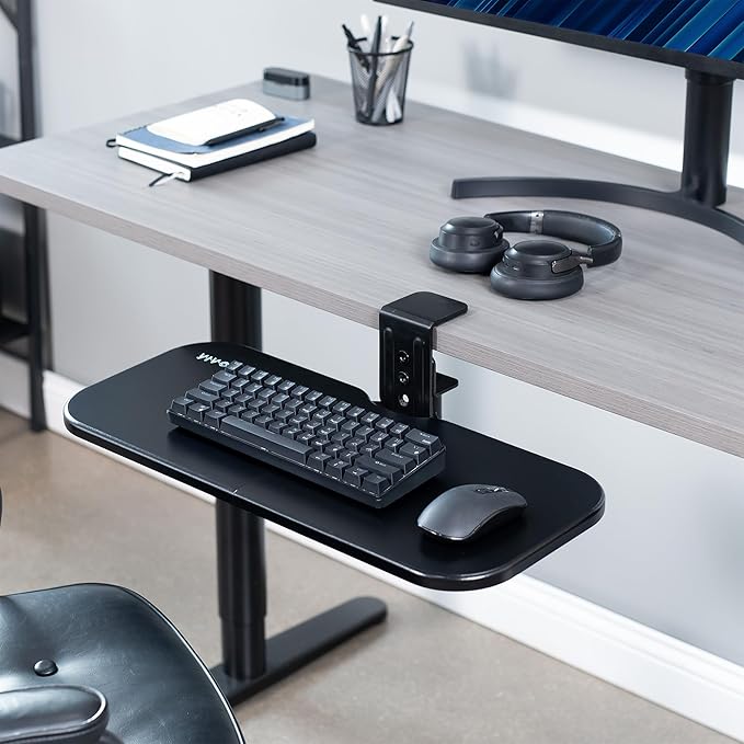 VIVO Clamp-on 23 x 10 inch Rotating Computer Keyboard and Mouse Tray, Extra - Image 2