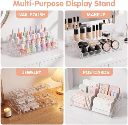 3 Layer Nail Polish Organizer Clear Multi Tier Organizer, Display Nail Stand - Image 4