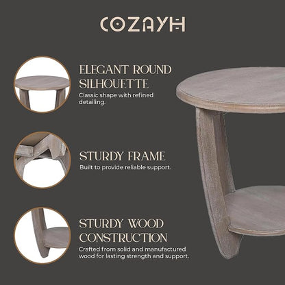 COZAYH Rustic Farmhouse End Table - Image 6
