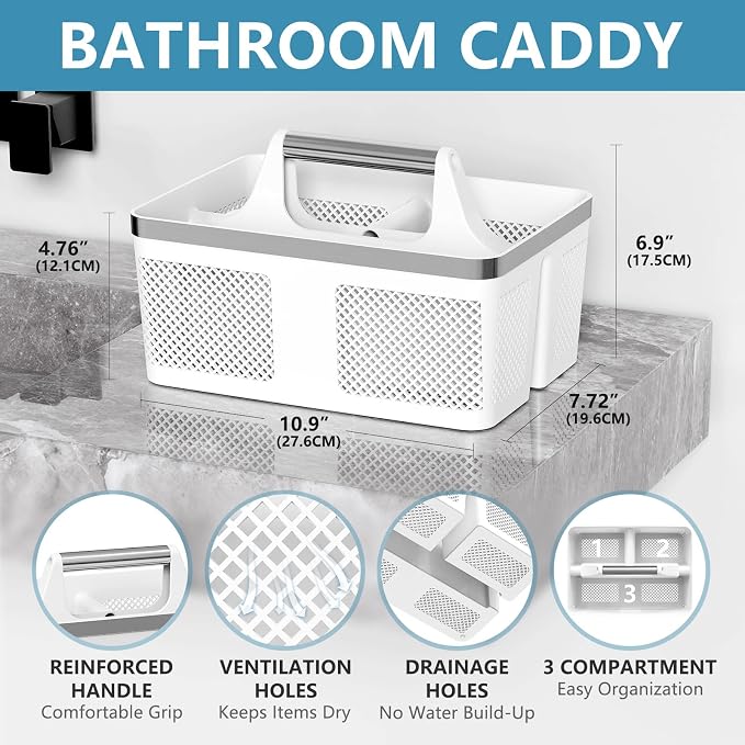 2Pack Shower Caddy Dorm: Portable Bathroom Caddy Organizer - Image 2