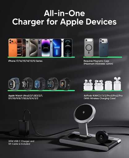 Foldable 3 in 1 Magnetic Wireless Charging Station - Image 7