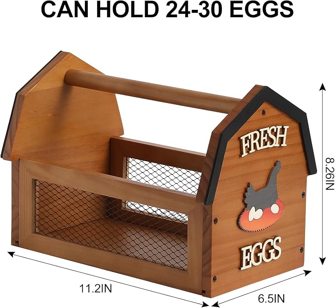 Wood Farmhouse Egg Collecting Basket - Image 2