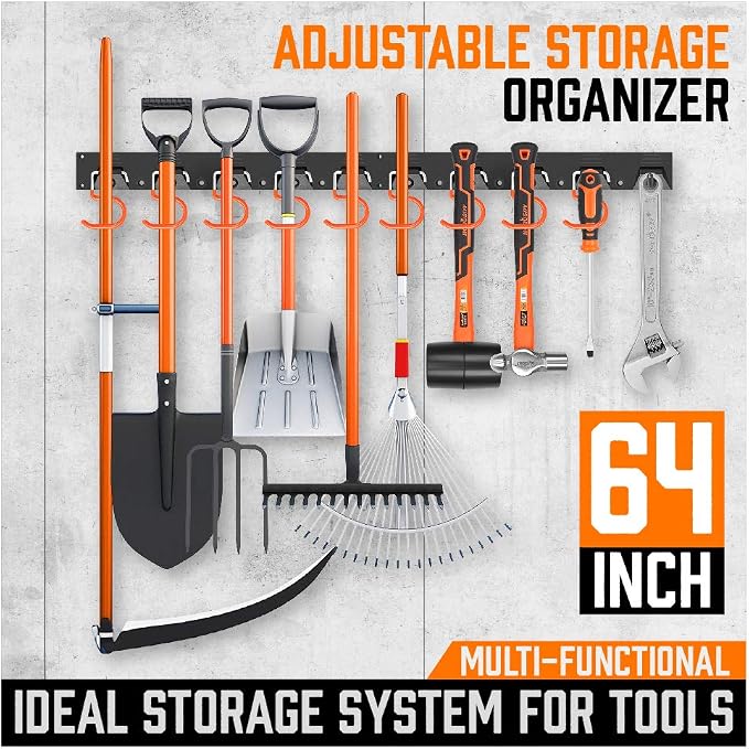HORUSDY 64 Inch Adjustable Storage System, Wall Mount Tool Organizer, Tool - Image 3