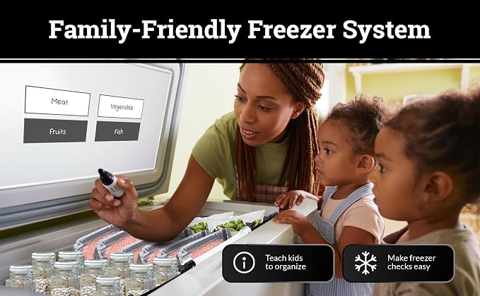 Deep Chest Freezer Organizer Bins – 4-Pack Stackable Chest Freezer Baskets - Image 8