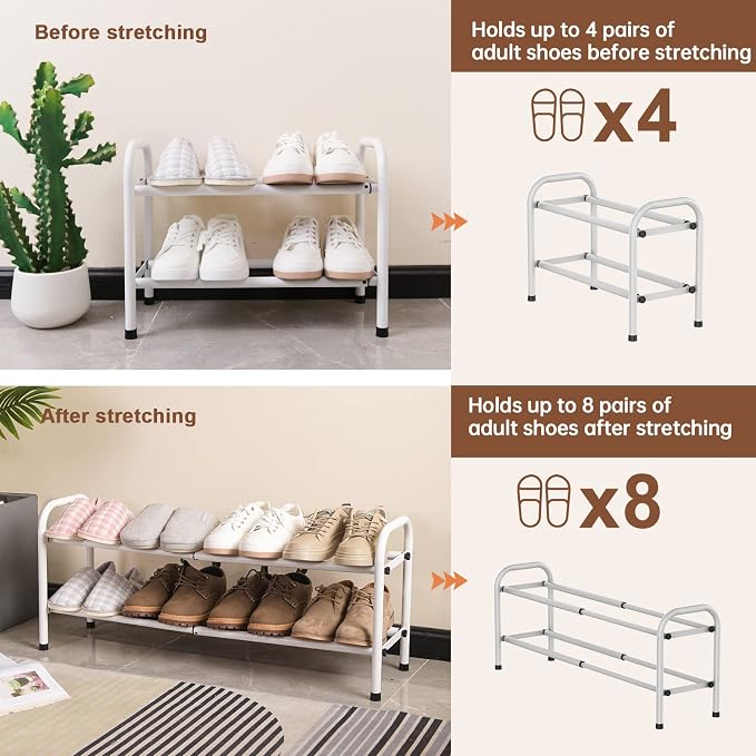 Gonfoam Expandable 2-Tier Shoe Rack - Image 6
