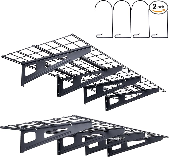 VEVOR 2 x 6 ft Garage Shelving Wall Mounted, 2 Pack Heavy Duty Wall Shelves by VEVOR