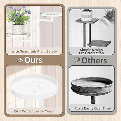 LASZOLA White 5 Tiered Plant Stand Indoors Heavy Duty Metal Rack, Sturdy Multi - Image 4
