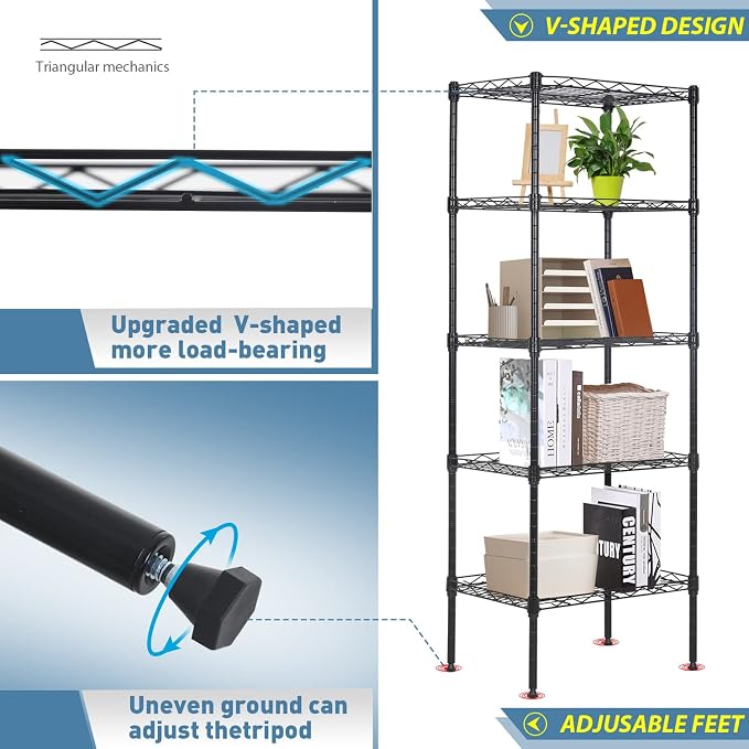 BestOffice Adjustable NSF-Certified Metal Shelf Wire Shelving Unit Storage - Image 5
