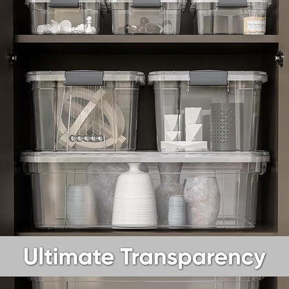 Superio Storage Bins with Lids- 6 Pack, 4.5 Qt Clear Boxes - Image 6