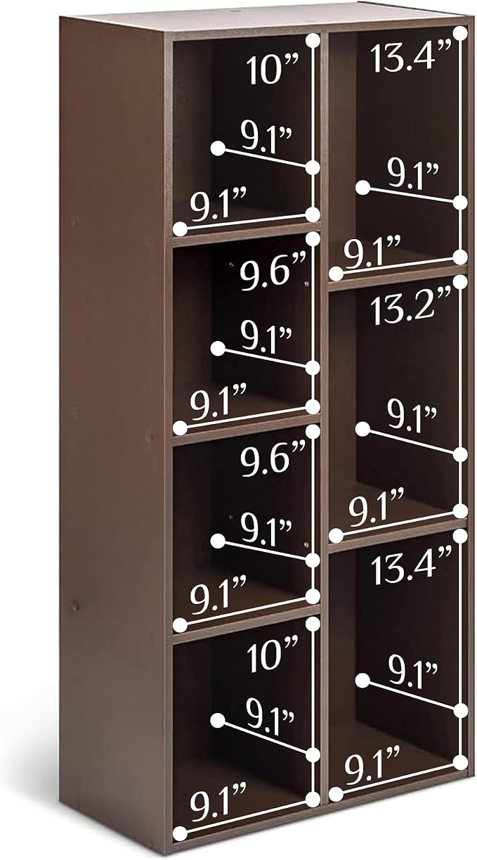 Amazon Basics 7 Cube Storage Organizer Bookcase, Sturdy Shelves, Book Shelf - Image 5