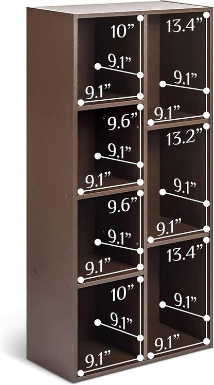 Amazon Basics 7 Cube Storage Organizer Bookcase, Sturdy Shelves, Book Shelf - Image 5