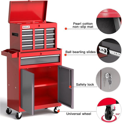 AIRAJ 7-Drawer Tool Chest with Wheels | 40'' H Rolling Tool Chest | Detachable - Image 3