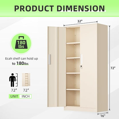INTERGREAT Tall Metal Storage Cabinet, Utility Cabinets - Image 3