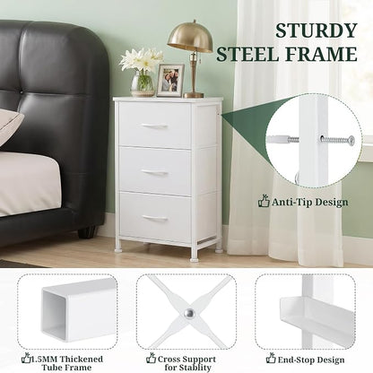 3 Drawers Dresser for Bedroom Fabric Storage Tower - Image 4