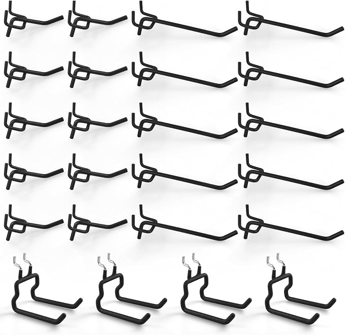 G.CORE 24-Pack Pegboard Hooks, Heavy Duty Metal Shelving Brackets, Wall by GCORE
