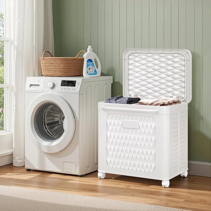 WESAPPINC 55L Collapsible Large Laundry Hamper, Plastic Laundry Basket - Image 5