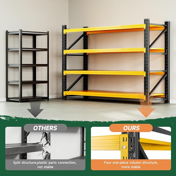 Letaya 4000LBS Heavy Duty Storage Shelves, 4 Tier Large Tall Industrial Shelving - Image 8