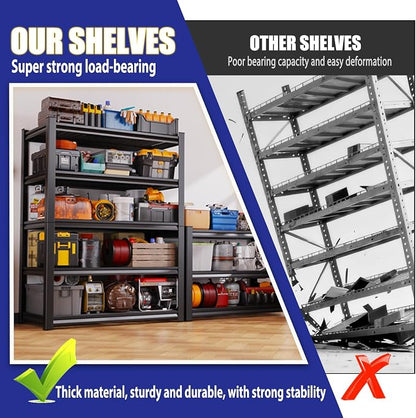 72"Hx59"Wx20"DGarage Shelving-2500 lbs 5 Tier Storage Shelves, Adjustable Heavy - Image 5