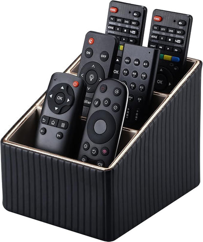 KINGFOM 3 Slot PU Leather Remote Controller Holder, Home Sundries Storage Box by KingfomLeatherHomeOfficeDecor