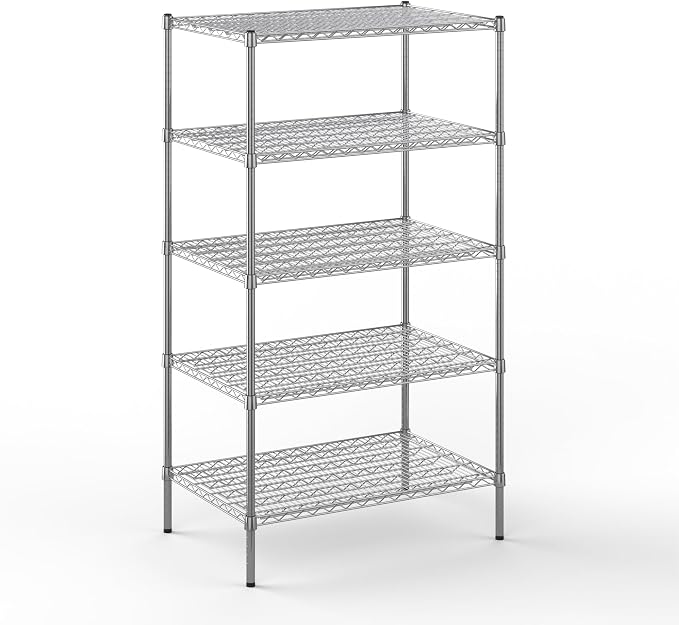 24" Deep x 36" Wide x 64" Height Wire Shelving Kit | 5-Tier | NSF Commercial by Regal+Altair