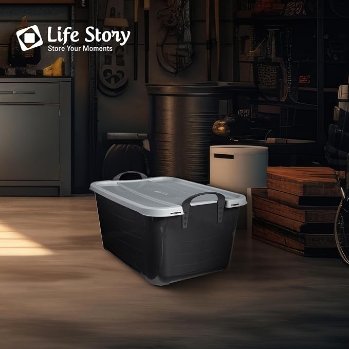 Life Story 6 Pack Heavy Duty Stackable Storage Bin, 55 Quart Home Organizer - Image 4