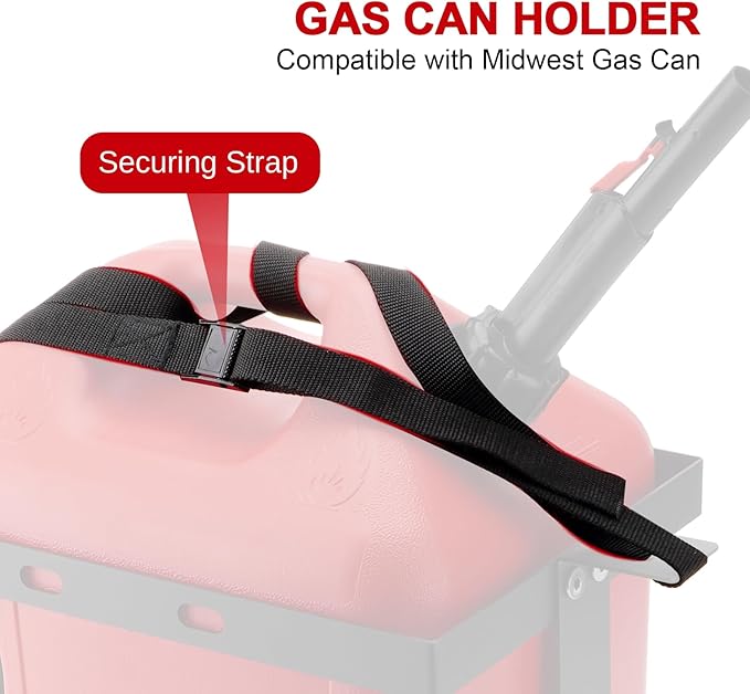 5 Gallon Gas Can Holder with Securing Strap, Cold-forged Steel Fuel Tank - Image 4