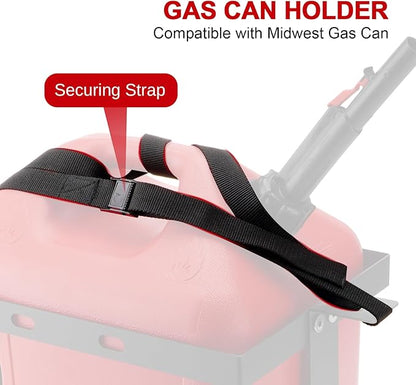 5 Gallon Gas Can Holder with Securing Strap, Cold-forged Steel Fuel Tank - Image 4