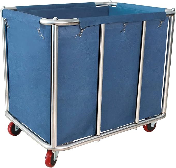 Commercial Laundry Cart with Wheels, 11.35 Bushel Large Laundry Cart, Heavy by Graywlof