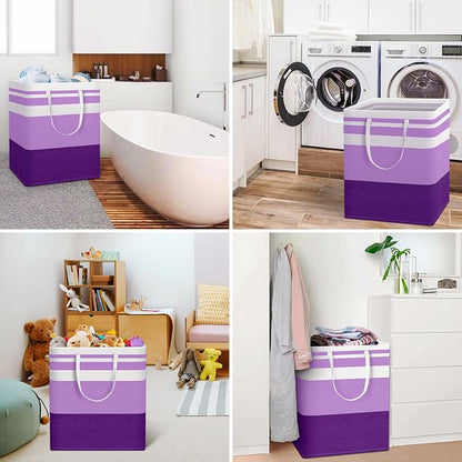 HomeHacks 2 Pack Large Laundry Baskets, Waterproof, Freestanding Laundry Hampers - Image 6