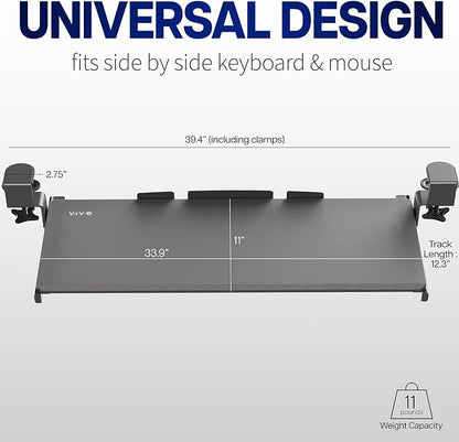 VIVO Black Extra Large 34 x 11 in Under Desk Keyboard Tray, MOUNT-KB15EB | - Image 3