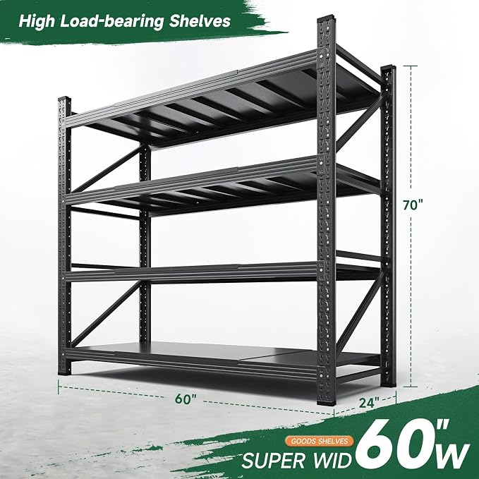 Letaya 4000LBS Storage Shelves Heavy Duty, 4 Tier Adjustable Utility Rack Shelf - Image 2
