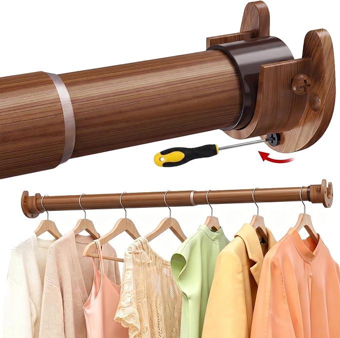 17 to 84 Inch Closet Rods for Hanging Clothes by Besslly