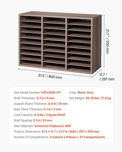 VEVOR Literature Organizer, 27 Compartments Office Mailbox - Image 3