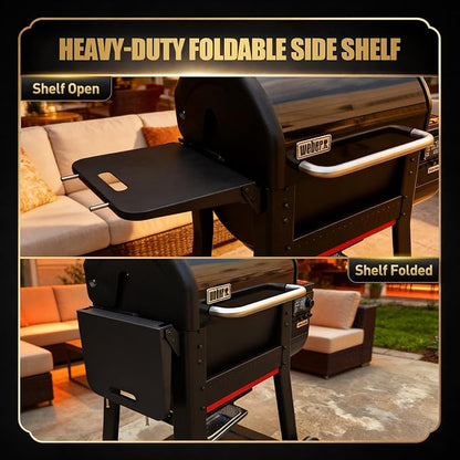 QuliMetal Foldable Side Shelf for Weber Searwood 600/600XL and Smoque/Smoque XL - Image 5