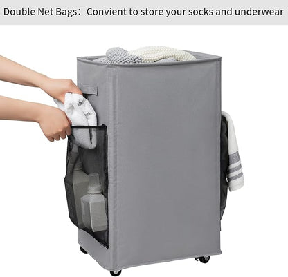 Chrislley 90L Rolling Laundry Basket Large Laundry Hamper - Image 3