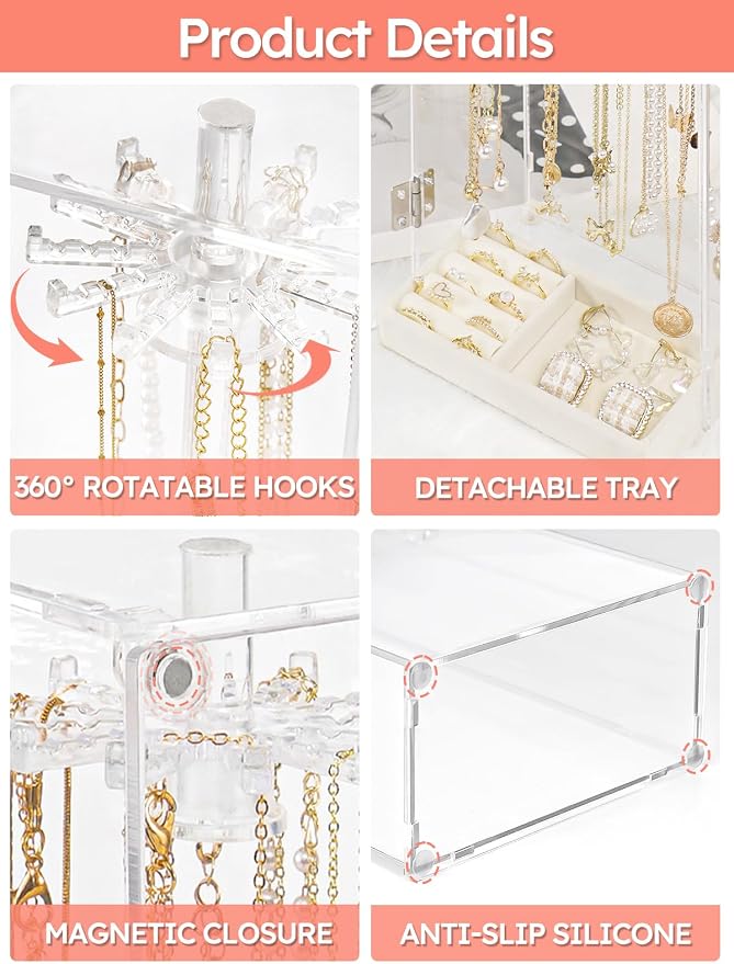 Cirhy Necklace Holder, Acrylic Necklace Organizer - Image 8