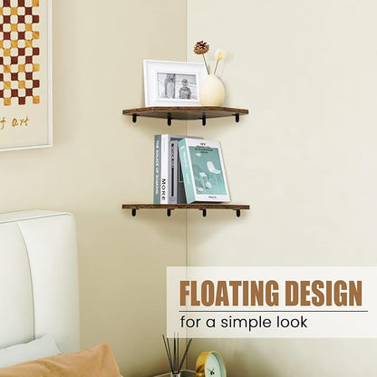 Fun Memories Corner Shelf Wall Mount, Floating Corner Shelves, Rustic Wood Wall - Image 7