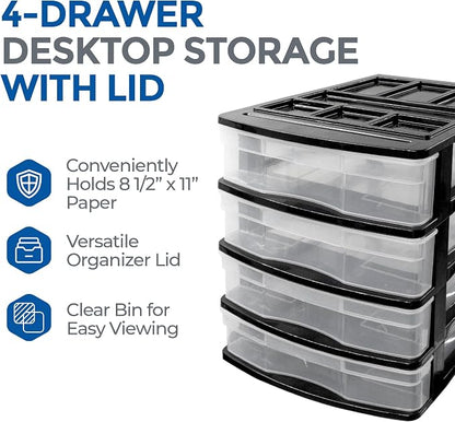 Gracious Living 4-Drawer Desktop and Countertop Storage Organizer Drawer Set - Image 9