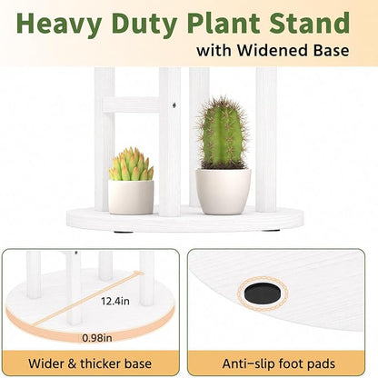 LASZOLA 4 Tiered Wood Plant Stand Indoor Corner, Flower Holder Rack Tall - Image 3