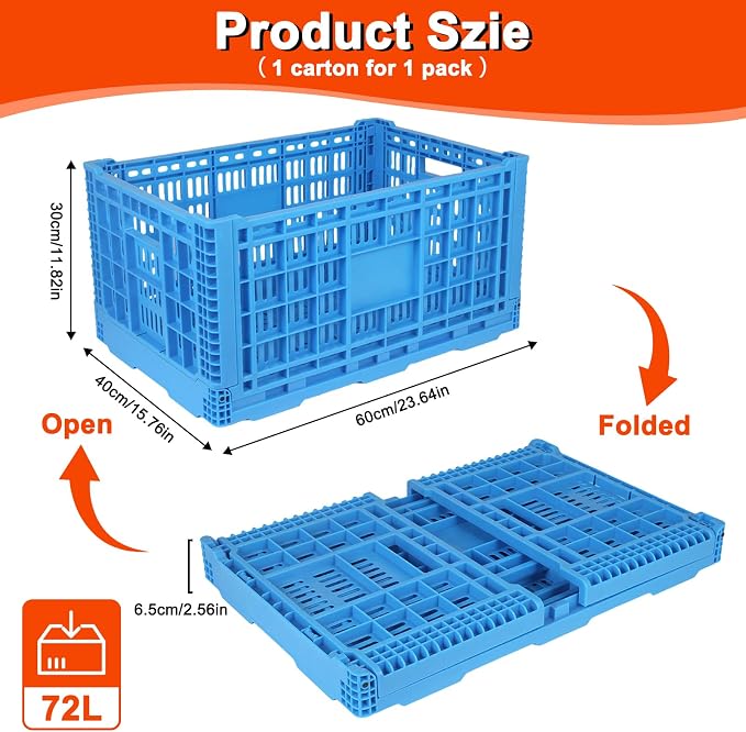 72L Collapsible Milk Crates - Image 2