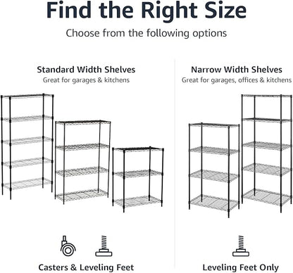 Amazon Basics 5-Shelf Adjustable Heavy Duty Steel Wire Rack Storage Shelving - Image 6