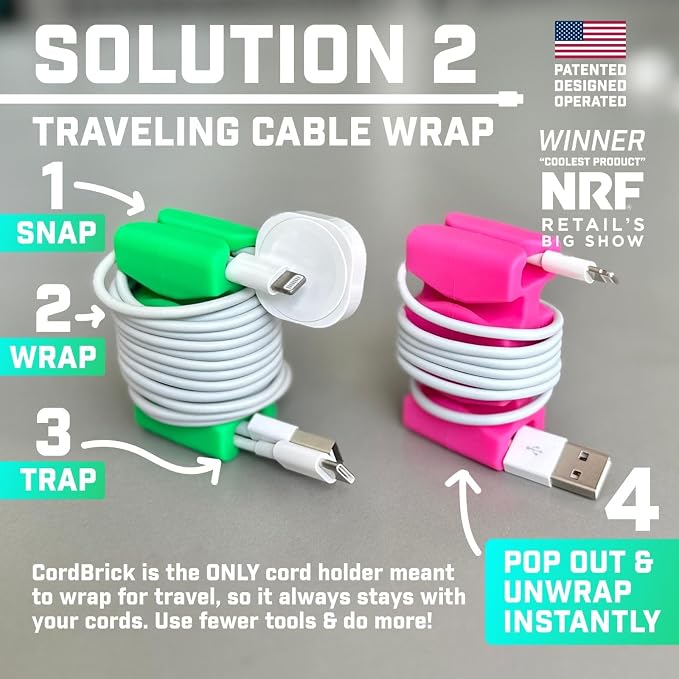 CordBrick Stocking Stuffers for Adults Cord Management Weighted Cord Holder - Image 3