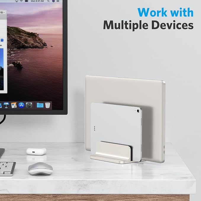 OMOTON Vertical Laptop Stand, Desktop Aluminum Mac Book Stand - Image 8