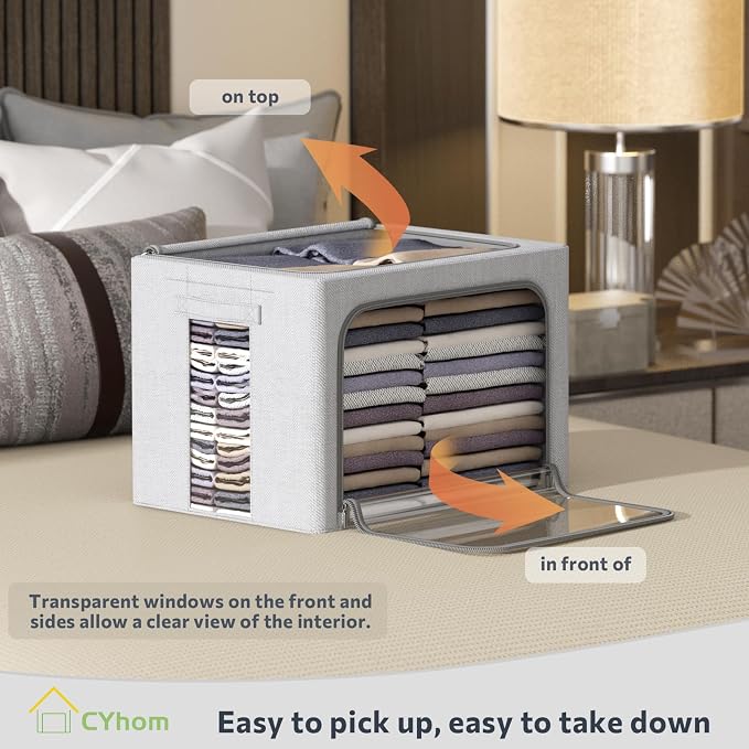 CYhom 2Pack Extra Large Clothes Storage Bins Box - Image 2
