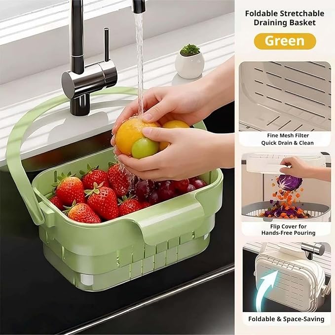 2026 New Foldable Hanging Sink Drain Basket, Stretchable Colander - Image 7