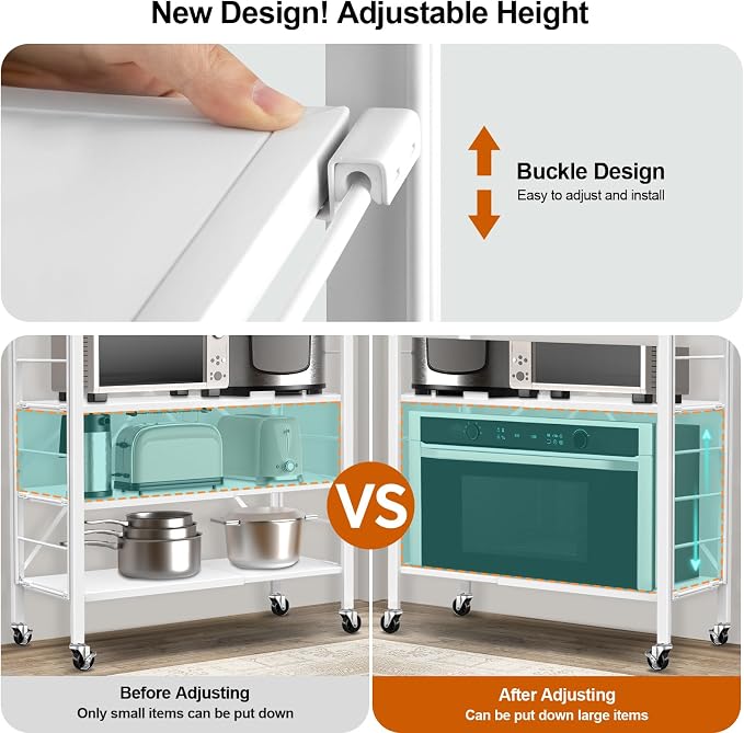 Himix 6 Tier Foldable Storage Shelves, Expandable Folding Bookshelf - Image 4