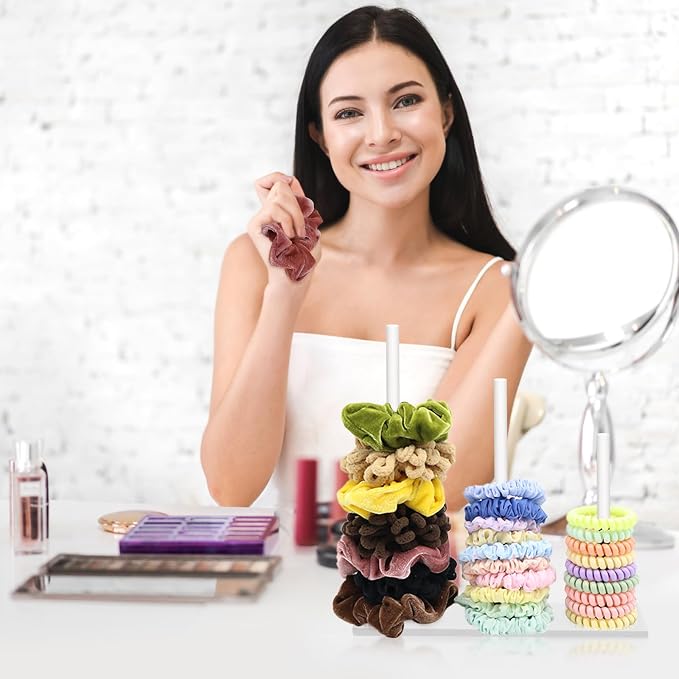 SMUK 3-Tiers Acrylic Scrunchie Holder Organizer - Image 4