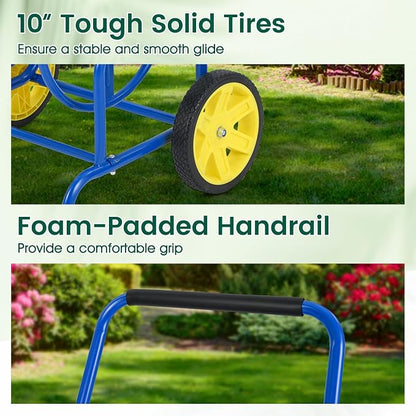 Goplus Garden Hose Reel Cart, 230ft 5/8" or 300ft 1/2" Heavy-Duty Metal Hose - Image 8