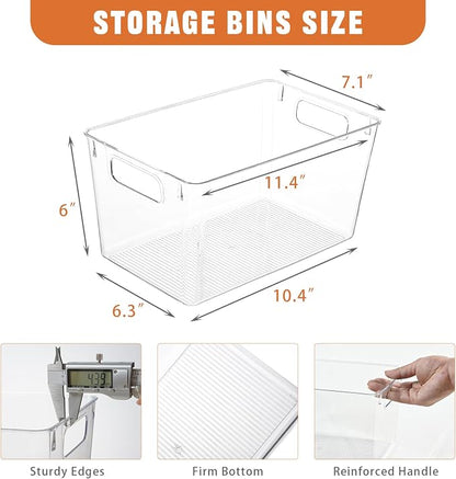 12 Pack Large Clear Plastic Storage Bins, Plastic Containers - Image 2