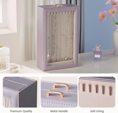 Lolalet Necklace Organizer Box, 2-Layer Jewelry Storage Boxes - Image 4